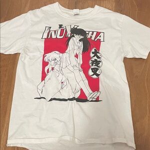 Fruit of the Loom White Tee with Red and Black Graphic